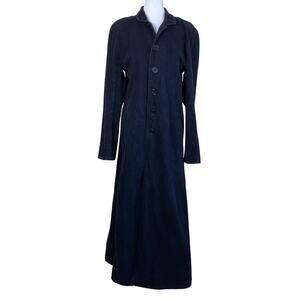 Red Balls On Fire Vtg Matrix Coat Trench Coat Mens Small Black Full Length